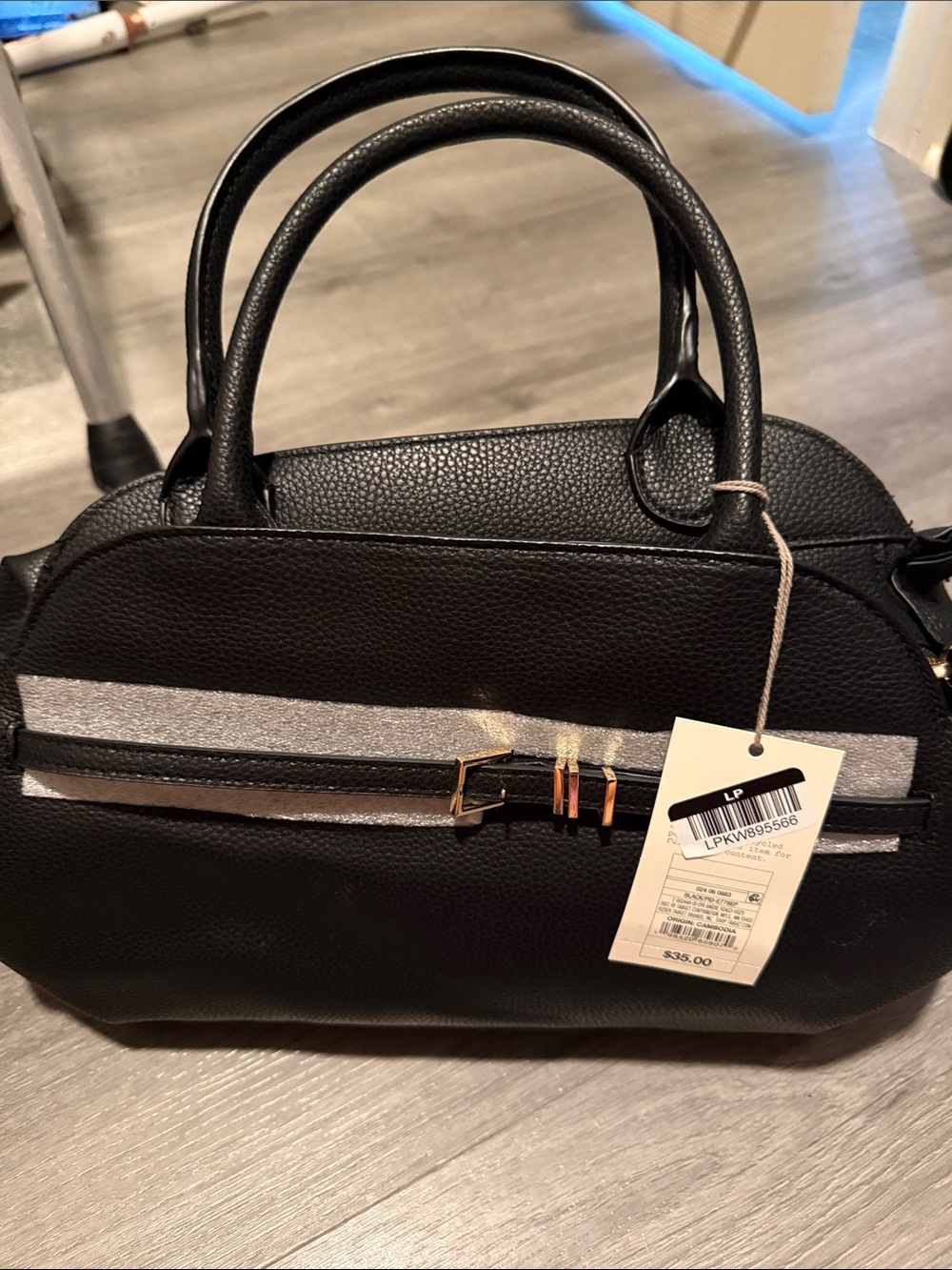 a new day Black Satchel with Gold-Tone Accent